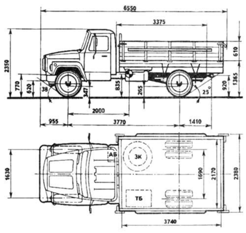 кузов, двигатель, кабина, электрика самосва ГАЗ-3307